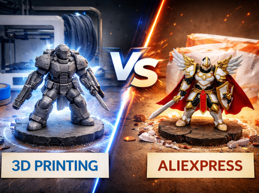 3D spausdintos figūrėlės palyginimas su AliExpress produktu - 3D Printing vs marketplace kokybė