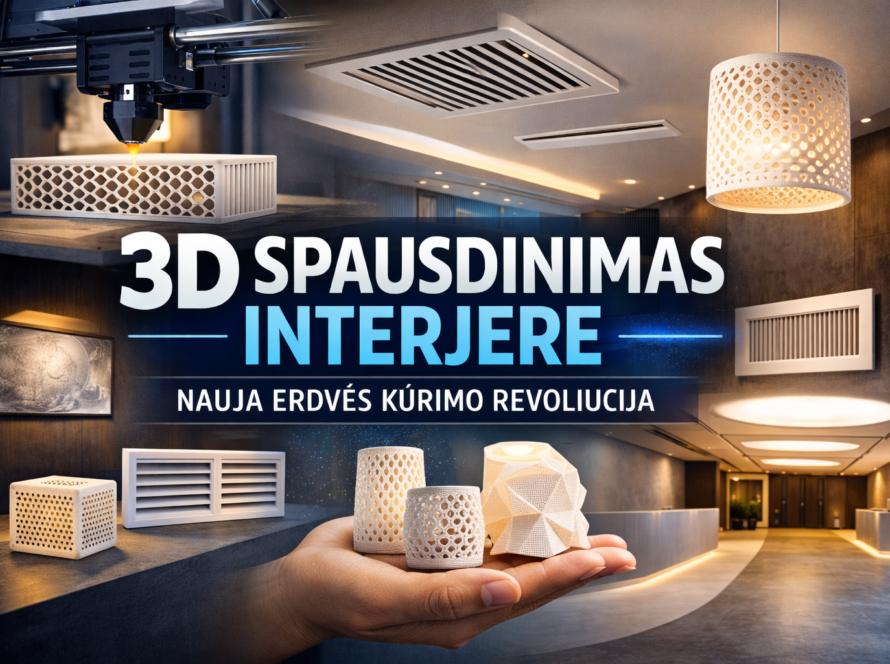 3D spausdinimas interjere modernūs dizaino elementai ir dekoracijos erdvėms